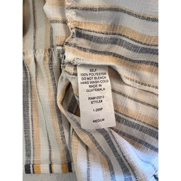 Andree by Unit Women's Sleeveless Yellow Denim Striped Tank Top Blouse Size M - Picture 4 of 7